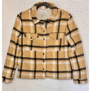 Lucky Brand‎ Plaid Sherpa Lined Shirt Jacket, Button Up, Women's Small
